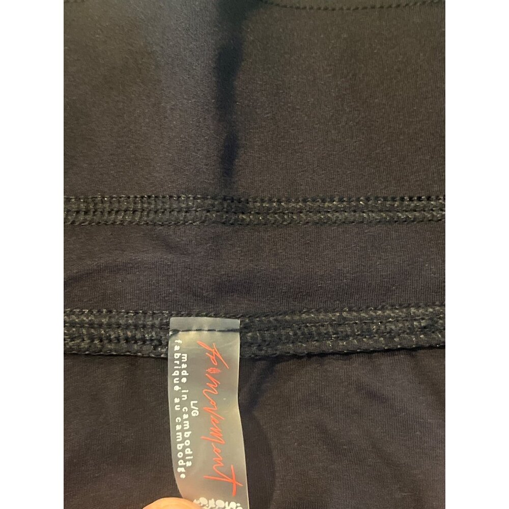 Athleta Black Ankle-Length Leggings With Orange & Gray Side Stripes Drawstring W - Picture 5 of 8